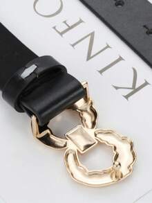 1pc Women's Fashion Versatile Braided Buckle Denim Belt