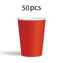 60 个/套红色纸盘，红色一次性纸杯，饮料/咖啡杯，适用于生日派对，户外野餐，9 英寸/7 英寸一次性盘子，纸盘，一次性盘子，纸杯