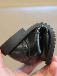 1双幼儿男童软底防滑魔术贴时尚乐福鞋，百搭英伦风休闲鞋，适合春秋季穿着 - 黑色 - 查看 8