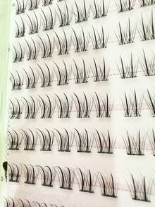 120pcs Glue-Free Korean Girl Group Twins Rabbit False Eyelashes, Natural Looking Segmented Eyelashes With C-Curl Effectlash Clusters,Eyelash Clusters,Individual Eyelashes,Lashes,Fake Lashes - C - View 12