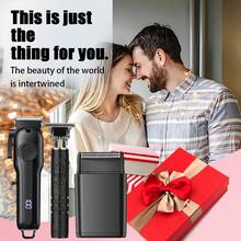 Electric Shaver Set, Beard Trimmer Set, Men's Grooming Kit. Haircut, Shave, Style And Trim. Suitable For Home, Car, Travel And Business Trip Use. Gift For Father And Husband