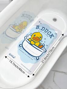 B. Duck 1 pieza Alfombra de ducha gruesa con estilo de pato de dibujos animados, autorizada por B.DUCK, con ventosas antideslizantes, lavable a máquina, accesorio de baño y decoración de baño
