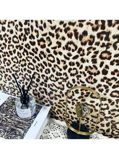 Roll Leopard Print Peel Stick Wallpaper, Waterproof Removable Self Adhesive Textured PVC Contact Paper, Bedroom Kitchen, Bathroom, Cabinets, Vanity, Easy To Apply Remove, Bruin Geel Home Sticker view 3