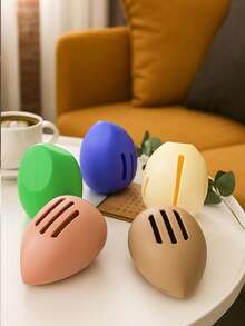 1pc Silicone Egg Shell Shaped Makeup Sponge Case, Cosmetic Storage Box, Powder Puff Holder, Suitable For Loose Powder, Compact Powder, Breathable And Portable Design For Home, Office, School, Outdoor, Travel, Makeup Tools,Makeup,Cheap,Room Decor,Vanity,Travel,Bedroom,Makeup Accessories,Puff,Makeup Blender,Powder Puff,Makeup Sponge