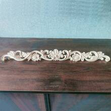 2 件未上漆木质雕花镂空装饰贴花，18.89x2.16 英寸，木工用品，带有复杂的欧洲浮雕图案，适用于橱柜、门、家具、特色墙、入口通道、楼梯、圣诞装饰、DIY 装饰 - 彩色 - 查看 7