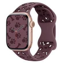 Hollow Silicone Band 41mm 40mm 44mm 45mm 42mm 38mm 49mm 46mm Cute Dog Paw Design, Soft Breathable Silicone Strap Compatible With Apple Watch Series 1-10, SE, Ultra