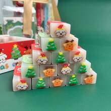 6 Peças de Borrachas Miniatura de Natal, com Desenhos de Boneco de Neve, Rena e Árvore de Natal, Perfeitas para Lápis de Estudante, Lembrancinhas de Festa e Recompensas em Casa ou na Escola