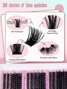 200 件簇状睫毛，D 卷浓缩单卷睫毛延长，化妆工具，用于在家制作自然和戏剧性的 DIY 假睫毛，睫毛簇，单根睫毛，睫毛，假睫毛