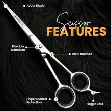 Care Hair Cutting And Hairdressing Scissors 6.5 Inch, Premium Stainless Steel Shears With Smooth And Blades Salons, Men, Women And, Silver - 藍色 - 查看 10