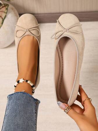 2025新款时尚百搭可爱蝴蝶结舒适软底鞋