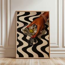 1pc, Canvas Hanging Painting, Framed Decorative Painting, Poster, Wall Art, Vintage Martini, Bar Cart Art, Cool Apartment Wall Art, Cocktail Wall Art, Vintage Living Room Wall Decor, Eclectic, Dorm Decor, Fashion Decorative Painting