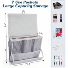 Bedside Caddy Bedside Storage Organizer Bedside Organizer With Power Strip Holder And 2 Adjustable Straps Home Bunk Bed College Dorm Sofa White