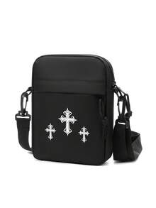 单肩包、斜挎包、小方包、男士时尚简约纯色小斜挎包、日常休闲轻便迷你尼龙防水单肩包、骑行包、基督教礼物、基督教胸包、基督教斜挎包、十字架包、耶稣包、举起十字架、举起耶稣、运动健身包、适合青少年、夏季、休闲、户外、运动、度假、旅行、毕业礼物、生日礼服配饰街头服饰