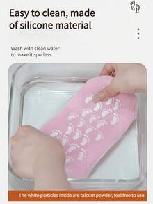 High Elastic Compression Socks, Reusable Aloe Vera Socks, Night SPA Socks, Cute Non-Slip Gel Heel Socks, Unisex, Suitable For Dry Skin, Dry & Rough Feet, Home Foot Care, Can Be Used With Lotions & Creams, Portable Travel Set, Gift For Women & Girls, Summer Style, Back To School Gift - Pink - View 7