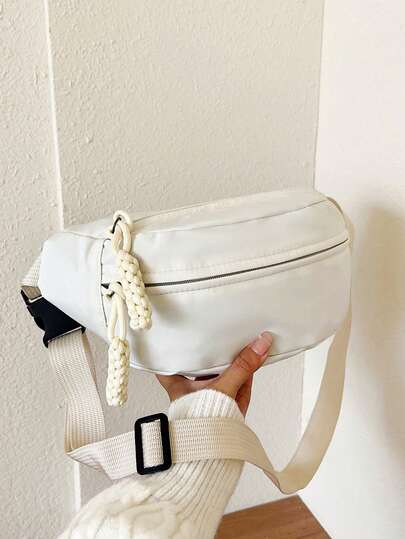 Fashion Nylon Crossbody Bag, Solid Color Shoulder Bag, Women's Casual Sling Purse For Outdoor Sports Gym Bag Running Accessories Sports Bag For Women