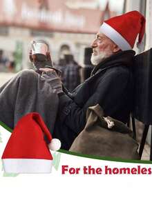 10pcs-Christmas Santa Hats, Red Santa Hat, Unisex Comfortable Holiday Santa Hats For Christmas Party And New Year Parties Celebrations Best Gifts Birthday Home Decor Christmas Decorations Room Decor Winter Christmas Decorations Home Christmas Gifts Christmas Decor