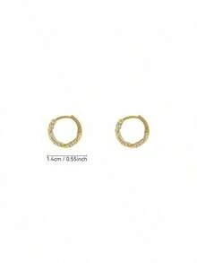 M ö Bius Circle Earrings, New Simple And Fashionable Earrings, Gold And Silver High Grade Ear Buckles, Women's Gifts - Vàng - Xem 3