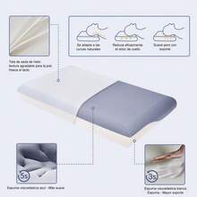 Almohada Memory Foam y Funda de Almohada Suave, Firmeza: Medio Firme, Hipoalergénica - Mediano - Ver 2