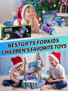 1pc Gesture Sensing Remote Control Stunt Car With Lights And Music, All-Terrain Off-Road Vehicle, Bi-Directional Driving, 4WD Manual Control Remote Twist Car, 360° Rotation Off-Road Toy Car, Cool Christmas/Birthday Gift For 7-12 Years Old Boys And Girls (Purple/Black)