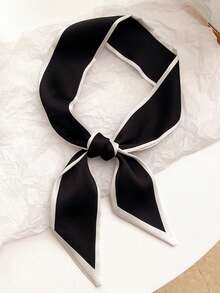 2 件女士复古法式纯色黑白头饰，优雅高端百搭时尚头饰，简约风格适合日常外出、发型设计、休闲、工作、派对、化妆搭配女士围巾秋季发带蝴蝶结发饰女士头巾豹纹吸汗带秋季发带冬季度假装女士 - 黑與白 - 查看 7