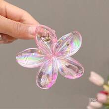 1pc Custom Shiny Frosted Bougainvillea Hair Clip, Soft Flower Hair Accessory For Summer Vacation - Multicolor - View 13
