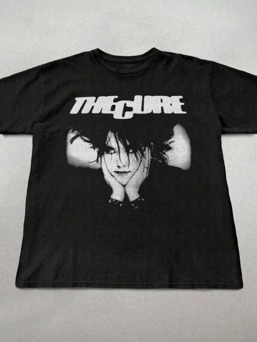 The Cure Shirt, Band Shirts, Indie Shirts, The Cure Graphic Tee, Shirts, The Cure Fan Gifts, - màu đen - Xem 1