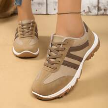 新款系带休闲运动鞋，软底厚底运动鞋，轻便防滑跑鞋 - 無色 - 查看 2