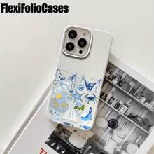 Fundas y protectores para teléfono con diseño de imitación de orificios grandes y estampado de mariscos azul marino. Compatibles con phone 16 Pro Max, 16, 15 Pro, 14, 14 Plus/14 Pro Max, 13, 13 Pro, 12 Pro, 11/11 Pro y la serie Pro. Regalos para cumpleaños y fiestas - Blanco - Ver 8