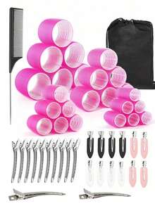 50件套自握式卷发棒套装，沙龙级手动卷发棒套装，适用于短发至长发，DIY发型，打造空气刘海、慵懒卷发、免加热卷发、卷发器、美发产品及配件，适用于理发店、美容院等场所。套装包含卷发棒、卷发梳、卷发器、卷发产品、卷发器、卷发卷发器、卷发工具、卷发器、卷发产品、卷发器、卷发卷发器、卷发工具、卷发棒、圣诞节、理发店、卷发棒、卷发器、美发、免加热波浪、发型、美发、卷发、卷发棒、卷发器、免加热卷发、免加热卷发、卷发器、卷发器、卷发、卷发卷发器、卷发工具、卷发器、卷发扩散器、头发、旅行、美发产品、美发工具、头发理发用品、理发师、理发配件、理发店、美发设备 - 彩色 - 查看 3