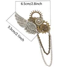 Gothic Steampunk Gear Wing Brooch, Unique Brooch For Women, Halloween Cosplay Clothes Pin Funny Cute Teacher Gifts00 Christmas
