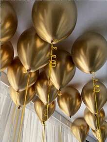 20pcs 5/10/12 Inch Gold Metal Latex Balloons, Suitable For Wedding, Anniversary, Carnival, Party, Birthday Party Decoration - Multicolor - View 1