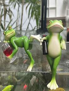 1个青蛙树脂摆件，户外花园草坪装饰，家居装饰，动物工艺摆件 - 彩色 - 查看 3