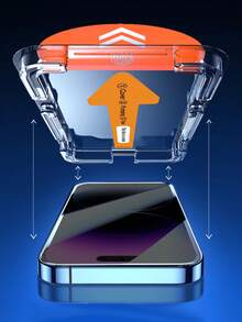 1 Stück kompatibel mit Apple Modellen Auto-Ausrichtung Bildschirmschutzfolie aus gehärtetem Glas, Blickschutz, Staubschutz, blasenfrei, einfach anzubringen, kratzfest, fingerabdruckfest, stoßfest, kompatibel mit Apple X/XR/11/12/13/14/15/16/16 Plus/16 Pro/16 Pro Max/16e/17/17 Air/17 Pro/17 Pro Max gesamte Serie - Schwarz - Übersicht 6