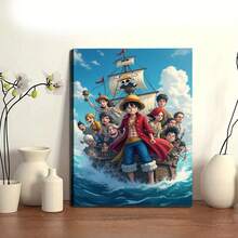 1pc One Piece Anime Canvas Painting, Canvas Art Print - Suitable For Home Wall Decoration In Living Room, Bedroom, Game Room, Etc. - Perfect Gift For One Piece Fans, Bedroom Wall Art, Dynamic Character Pattern, 2D Graphic Design, No Frame.