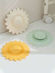 1 件花朵按压式水槽排水过滤器，花朵设计水槽排水盖，毛发过滤器和排水塞，除臭排水塞，具有除臭功能的向日葵排水管，适用于浴缸、水槽、厨房、浴室配件 - 彩色 - 查看 6