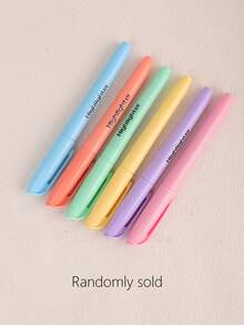 6pcs Fluorescent Highlighter Pens, 6 Colors, Colored Marker Pens, Highlighters, Large Capacity Pens, Emphasis Marker Back To School