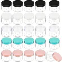 40 Pieces Round Pot Jars Plastic Cosmetic Containers Set With Lid For Liquid Creams Sample,Gemstone Diamond Jewelry Storage, 5-20g, 10/40pcs - màu đen - Xem 5