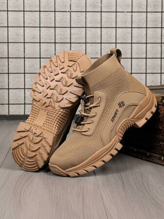 Outdoor Hiking Shoes, Wear-Resistant, Breathable High Top Hiking Boots, Men's And Women's Lightweight Off-Road Hunting Riding Shoes, Woven Work Boots, Motorcycle Shoes