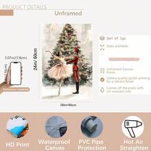 1pc Traditional-Style Unframed Christmas Canvas Wall Art Poster, Nutcracker Ballet Ballerina, Decor, Popularity, For Bedroom, Bathroom, Living Room, Indoor Wall Decor, Home And Dormitory Decoration, 2D Home Decor Christmas Decorations Room Decor
