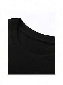 Disney Has Authorized 1 Men's T-Shirt, Disney's < < Mickey Mouse > > DADDYMOUSE Pattern Men's Short-Sleeved T-Shirt, Round Neck Casual And Comfortable T-Shirt, Breathable And Light, Suitable For Sports And Leisure Wear, Loose T-Shirt, Suitable For Gifts, Suitable For Travel And Parties. - Black - View 3