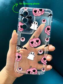 1pc Halloween Pumpkin Ghost Pattern Print Soft Anti-Fall Phone Case Compatible With IPhone 13/11/17/16/14/15/15pro/15 Plus/15 Promax/7plus/8plus/X/Xs Max/Xr/11pro/12pro/13pro/14pro/12mini/13mini/11promax/12promax/13promax/14promax/14plus/17pro/17Air/6/6s Plus/7/8/16Pro/16plus/16promax/Se2/17promax&Compatible With Samsung Galaxy/A54/A14/A12/A13/A15/A32/A33/A24/A52S/S20/S21/S22/S23/S24/S23Plus/S24ultra/S25/A15/A33/A23 - Multicolor - View 4