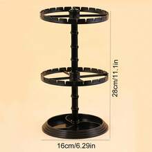 Estante de joyería giratorio de doble capa, estante de exhibición de joyería transparente en forma de árbol, estante de almacenamiento para pendientes y collares, 1. - Transparente - Ver 2