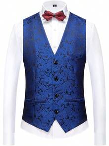 Mens Suits Slim Fit 3 Piece Suit Set For Prom Wedding Party Paisley Jacket Vest Pants Homecoming Outfithalloween - Màu tím - Xem 9