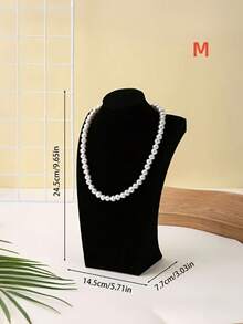 1pc Black Velvet Mannequin Bust Jewelry Display Stand, High-Quality Velvet Necklace Pendant Jewelry Photography Prop - Multicolor - View 4