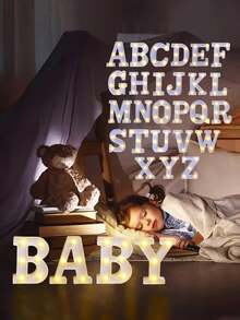 4个/1个 - 16厘米霓虹LED字母灯，电池供电，字母A-Z，适用于派对餐桌中心装饰、性别揭晓派对、生日派对和婴儿房装饰 - 白色-約16cm - 查看 10