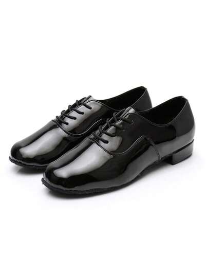 Chaussures de danse blanches pour hommes - Semelle flexible, convient pour l'entraînement intérieur et la danse moderne, style casual à lacets, tige en PU | Baskets basses