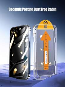 5 件适用于 Apple 型号、自动对齐屏幕保护膜、钢化玻璃、防窥视、防尘、无气泡、易于粘贴、防刮、防指纹、防震，适用于 Apple X/XR/11/12/13/14/15/16/16 Plus/16 Pro/16 Pro Max/16e/17/17 Air/17 Pro/17 Pro Max 全系列 - 黑色 - 查看 3