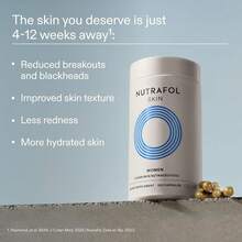 Nutrafol Clear Skin Acne Supplement For Women, Clinically Tested For Clearer, Smoother Skin, Physician-Formulated, Vegan - 1 瓶(120 粒) - 查看 2