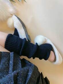1 Pair Of Women's Autumn And Winter Knitted Leg Covers And Socks, Suitable For JK Style, College Style, Ballet