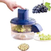 电动水果蔬菜削皮器，一键操作，高效削皮，轻松烹饪，现代厨房工具，耐用塑料，坚固结构，自动削皮器，家庭厨师，厨房爱好者 - 藍色 - 查看 3